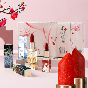 Chinese style lipstick set with carving, gift box, popular product for live broadcasts