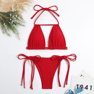 New one-piece women's bikini for small breasts, nylon swimsuit, solid, in different colors