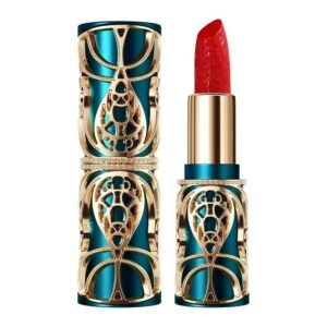 Chinese carved lipstick with the "Dancing Phoenix" motif - matte velvet texture, long-lasting, leaves no residue on the cup